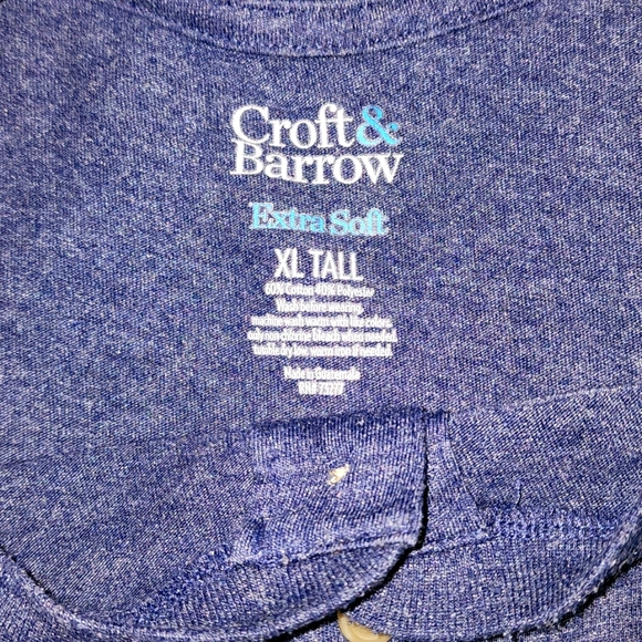 Big and Tall Croft and Barrow Blue Henley Tee - Picture 2 of 2